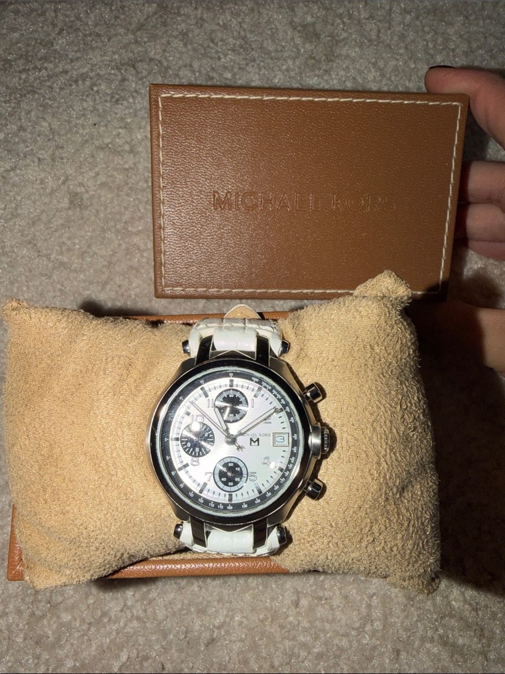 Michael Kors White and Silver Women’s Chronograph Watch